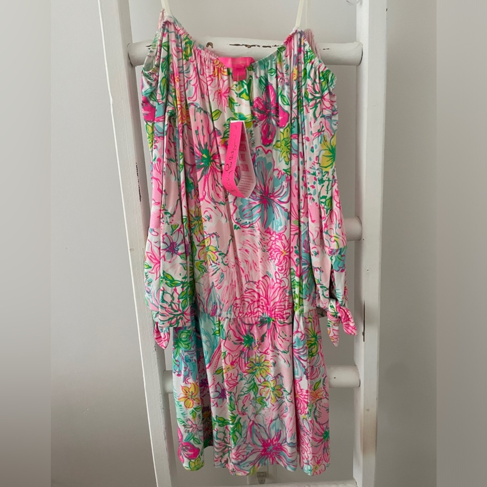 Lilly Pulitzer Pink and Green Floral Romper
